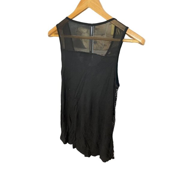 INC Black Sleeveless Sheer Back Sparkle Tunic Tank Blouse Sz M - Picture 7 of 11